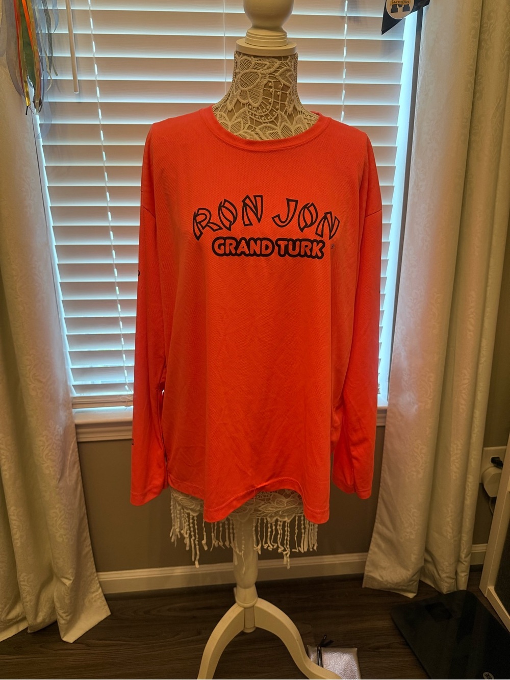 Ron Jon Sun Shirt Grand Turk -Long Sleeve Tee - Bright Orange/Coral
